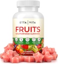 Superfruits Gummies Supplement for Bloating & Gut Health, 9 Superfruits Supplement for Adults &amp; Kids, Collagen Booster - Immunity & Antioxidant Support, Non-GMO, Pectin-Based, Gluten-Free, No Capsules