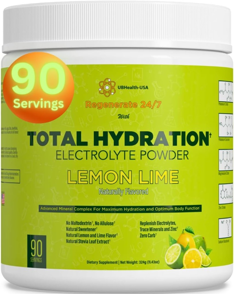 Total Hydration Electrolyte Replacement Mix (90 Servings, Lemon Lime)