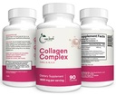 Collagen Complex Bovine Peptides Type I, II, III, V, X (90 Count) 1800mg with Vitamin C Zinc Copper and Magnese.