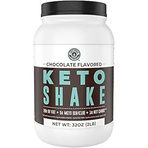 Keto Meal Replacement Shakes, Chocolate, 2lbs, Low Carb Keto Protein Shake Mix, MCT Powder, Grass Fed Hidrolyzed Collagen Peptides, Keto Breakfast Shake, 20g Fat, 14g Protein, 1 Net Carb, Zero Sugar