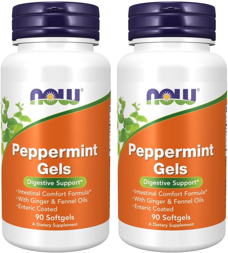 Ahora Alimentos Peppermint Gels with Ginger & Fennel Oils, 90 Softgels (Pack of 2)