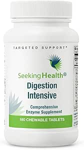 Buscando Digestión de la salud Intensivo Chewable, Suplemento de Enzima Digestiva Integral, soporta comodidad después de comer, vegano y vegetariano (180 tabletas masticables)*