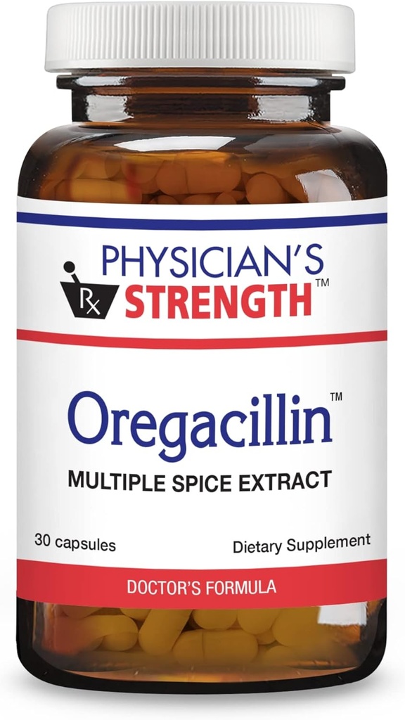 Oregacillina de fuerza del médico - 30 cápsulas - Resumen de especia múltiple - Soporte de salud respiratorio - 30 servicios