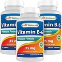 Mejores Naturales Vitamina B6 25mg 250 Tablas (250 Cuenta (Pack de 3))