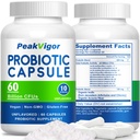 Probiotic Capsules for Women, 60 Billion CFU with Prebiotic Blend, Vegan,10 Strains, Non-GMO, Gluten-Free & Easy-Swallow, 60 Capsules, Third-Party Tested
