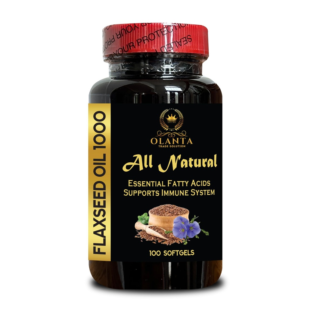 Flaxseed Oil Softgels 100 Ct – Cold-Pressed Organic Formula – Plant-Based Omega Source – Non-GMO – Vegan Friendly – Fatty Acid