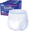 LivDry Adult XL Incontinence Underwear, Absorbency Adult Diapers, Leak Protection, X-Large, 56-Pack