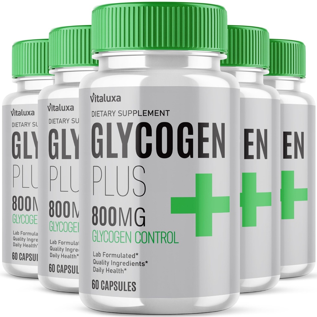 (5 Pack) Glycogen Plus 800mg Formula, Glycogen Plus + Control Now Advanced Strength Formula, GlycogenPlus Premium Natural Ingredients Balance Support Vitamin Supplement Maximum Strength (300 Capsules)