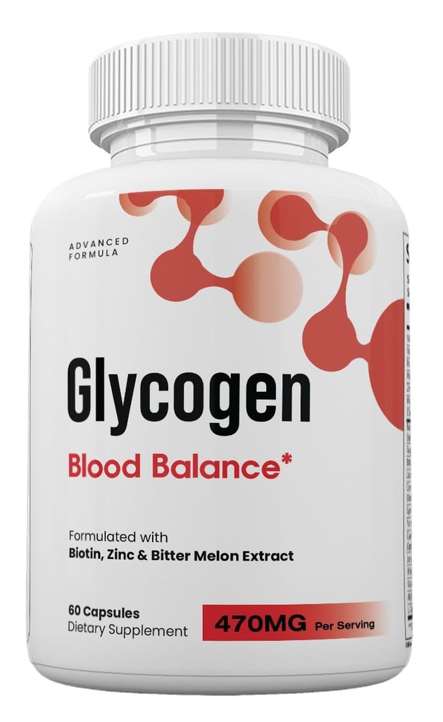 Zonata Official Glycogen Blood Balance Premium Formula, Glycogen Capsules, 60 Count