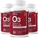 Elementos esenciales Omega-3 Suplemento de aceite de pescado con EPA & DHA TENIDO Ácidos grasos para inmune, corazón &amp; apoyo cognitivo ← 60 Softgels (3-Pack)