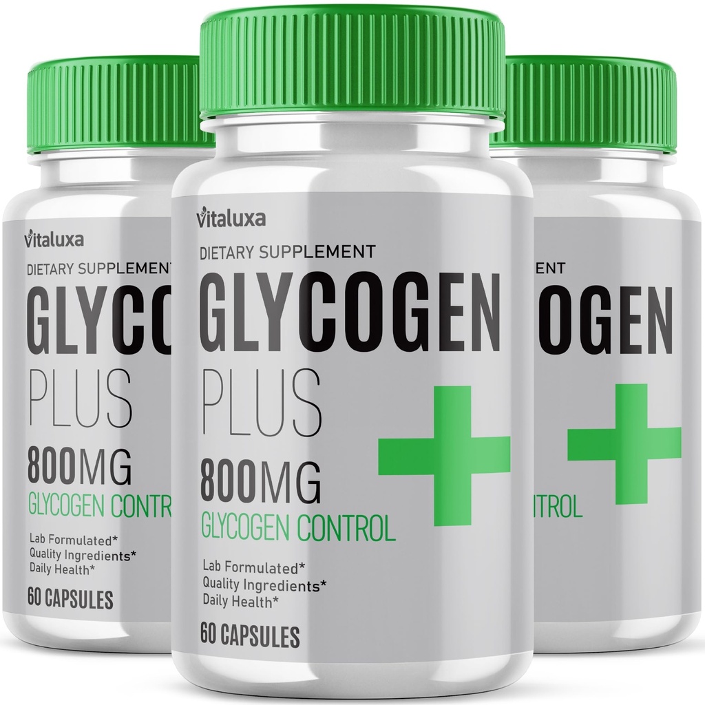 (3 Pack) Glycogen Plus 800mg Formula, Glycogen Plus + Control Now Advanced Strength Formula, GlycogenPlus Premium Natural Ingredients Balance Support Vitamin Supplement Maximum Strength (180 Capsules)