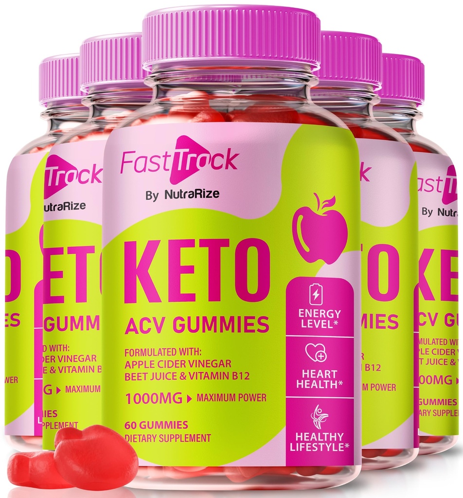 NutraRize (5 Pack) Fast Track Gummies, Official Fasttrack Keto ACV Gummies, Natural Apple Cider Vinegar Gummy, Premium Keto+ACV Formula, ACV Plus Keto Gummy, Keto + ACV Gomitas Review (300 Gummies)