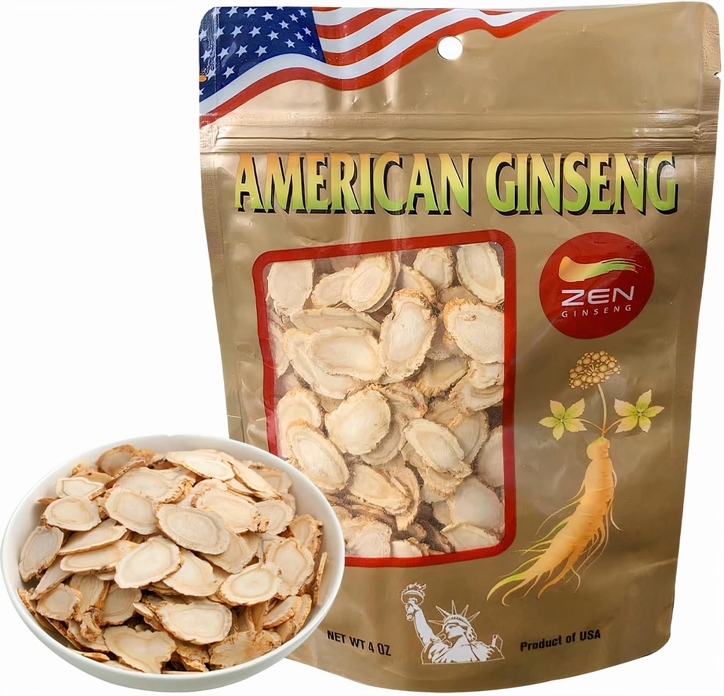1 Bolsa de American Wisconsin Ginseng Slices - Panax Ginseng. Boost Body Immunity, Energy " Stamina for Man " Women
