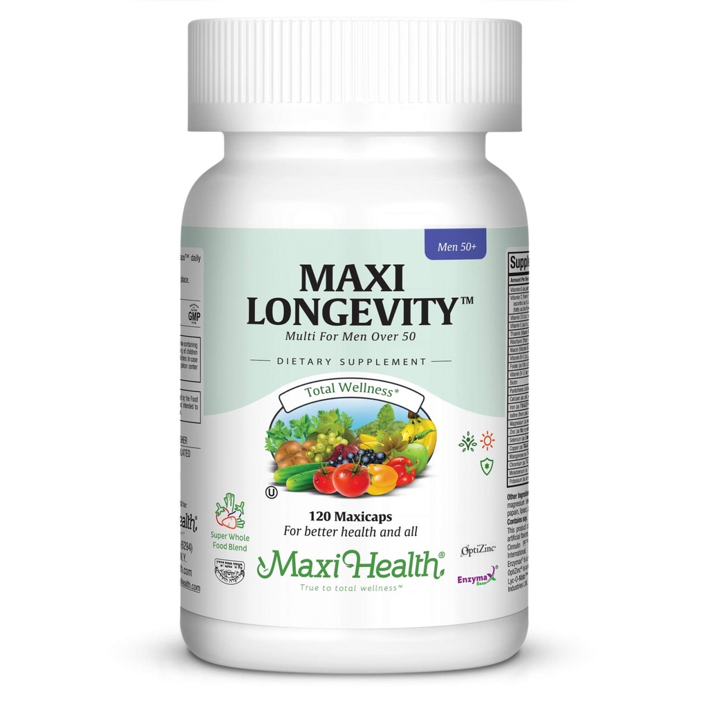 Mens Multivitamin 50 Plus – Multivitamínico diario para hombres mayores de 50 con vitamina B12, A, D, C, Zinc, Magnesio &amp; Más – Energía, Inmune &amp; Heart Support Mens Multi Vitaminas - Non-GMO – 120 cápsulas