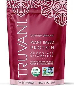 Truvani Vegan Pea Protein Powder ← Chocolate Fresa Silencio 20g Orgánica Planta Basada Proteína Silencio 10 Serviciones Silencio Keto Silencio Gluten " Dairy Free ← Carb Bajo Silencio No Añadido Sugar