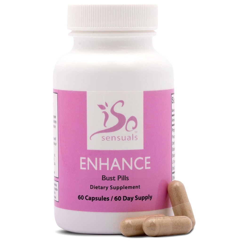 IsoSensuals Mejorar las píldoras de ampliación del pecho - Peajes de mejora del pecho para las mujeres, Enhancer del pecho, Ingredientes All-Natural, 60 cápsulas