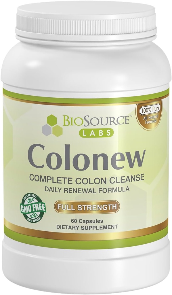 Colonew Complete Colon Cleanse Natural Detox Supplement for Daily Digestive Health, Renewal Formula – (60 cápsulas)
