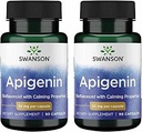 Swanson Apigenin-Bioflavonoid Suplemento Natural Prostat Support-Metabolism &amp; Nerve Health Support-Can Support Sleep & Relaxation 90 Caps, 50mg Cada 2 Pack