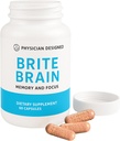 Physician Designed Brite Brain Supplement | Ultra CoQ10 with PQQ | for Energy, Focus & Brain Health | Micro Active | Anti-Aging| CoQ10 | All Ages | 60 Capsules