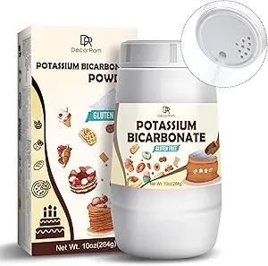 Potasio Bicarbonato 10oz - 100% Pure Potasio Bicarbonato Polvo para Plantas, Pasteles, Elaboración de Vinos, Hojas - Grado de Alimentos Potasio Bicarbonato Powder Dejando Agente para Hornear, Cookies, Snacks