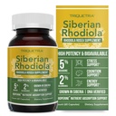 Max Strength Siberian Rhodiola®: Rhodiola Rosea 5% Rosavins, 2% Salidroside & BioPerine® for Enhanced Absorption – Helps Support Stress, Energy & Focus* – Grown in Siberia, DNA Verified (60 Capsules)