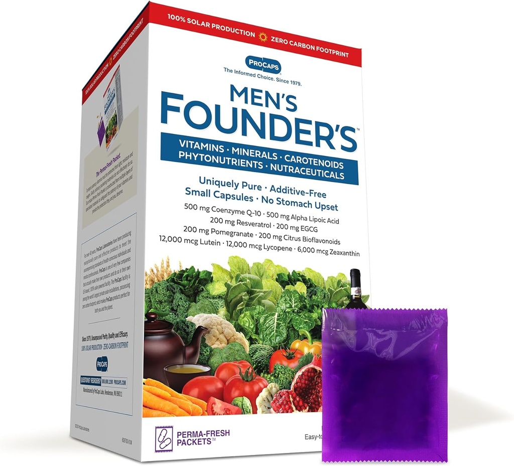 ANDREW LESSMAN Multivitamin-Men's Founders 120 Packets - More Than 40 Nutrients Plus High Potencies of All Essential Vitamins, Minerals, Phytonutrients, Carotenoids. Fácil de cambiar. No hay aditivos
