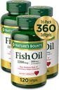 Aceite de pescado abundante de la naturaleza, 1200 mg, 360 mg de Omega-3, 120 (3 Pack , 360 Total) Softgels 120 Softgels