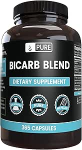 PURE ORIGINAL INGREDIENTES Bicarb Blend (365 cápsulas) No hay magnesio o artillería de arroz, siempre puro, lab Verificado