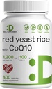 Deal Supplement Red Yeast Rice 1,200mg Per Serving with CoQ10, 300 Capsules – Antioxidant Support – Pure Monascus Purpureus Powder Source – Citrinin Free, Non-GMO