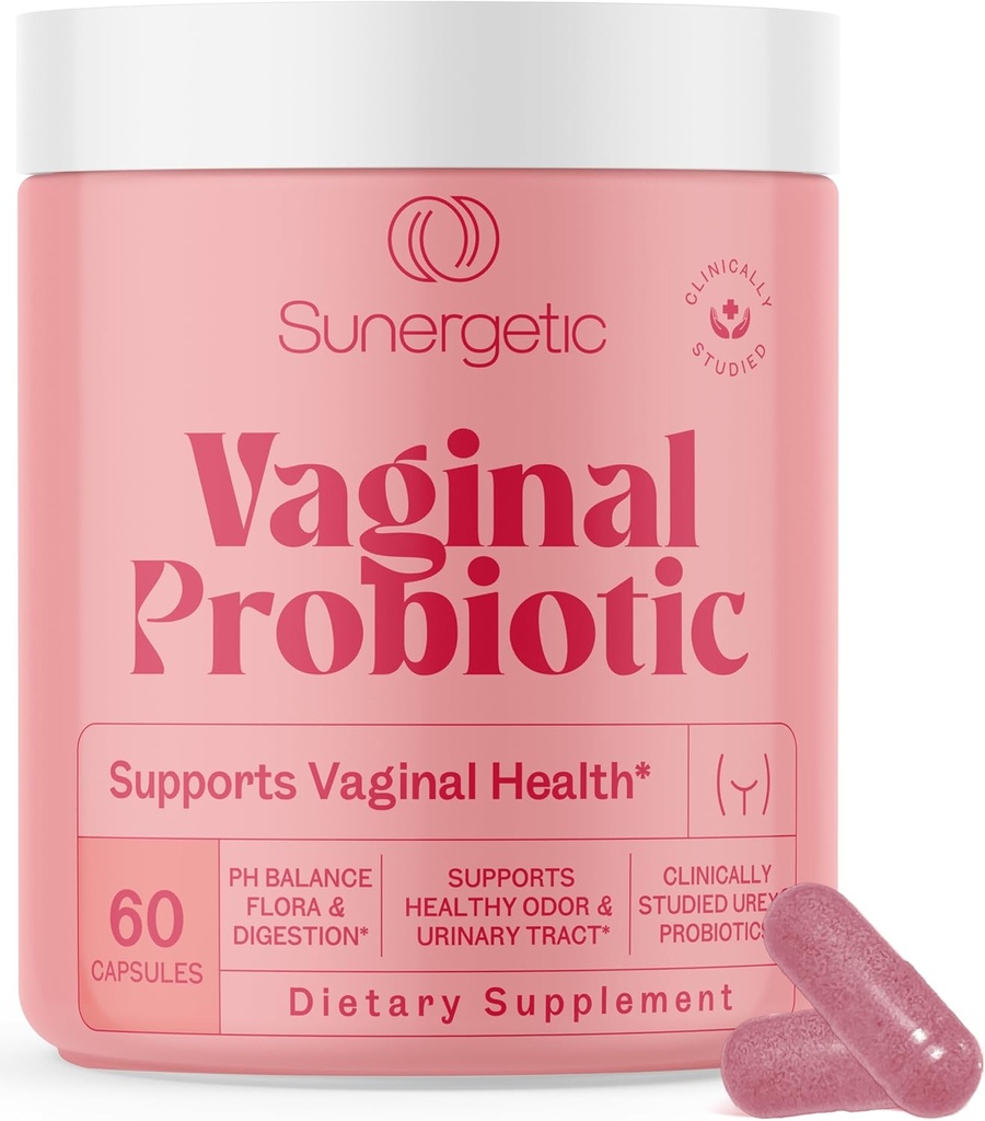Probióticos Vaginales Premium para Mujeres – Lactobacillus clínicamente estudiado Probiótico Vaginal con Prebiótico &amp; Arándano a Balance PH, Reducir el olor, Apoyo a la Tract urinaria y Salud Feminina – 60 cápsulas