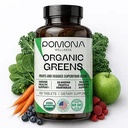 Pomona Wellness Super Greens Supplement, Full of Superfood Vitamins & Minerals, Fruits & Vegetable, Greens Powder for Bloating and Digestion, Gut Health, USDA Organic, Non-GMO, 60 Tablets