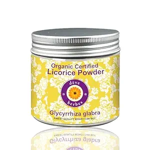 Deve Herbes Pure Licorice/Liquorice Powder (Glycyrrhiza glabra) Grado Terapéutico Natural para la piel y el cabello - 50gm(1.76 oz)