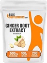 BulkSupplements.com Ginger Root Extract Powder - Ginger Supplement, Ginger Root Powder - Herbal Supplement, Gluten Free, 500mg por Serving, 500g (1.1 lbs) (Pack of 1)