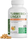 Bronson Turmeric + Ginger Extra Strength Joint Health & Digestion Support with BioPerine, Non-GMO, 60 cápsulas vegetarianas