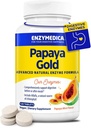 Enzymedica Papaya Gold, Advanced Digestive Enzymes with Natural Organic Papaya & Chlorophyll for Comprehensive Digestion Support, High Potency Bromelain " Papain, Vegan, Mint, 120 Chewable Tablets