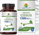 Brieofood Organic Cissus Quadrangularis 1500mg, 45 Servings, Vegetarian, Gluten Free, 90 Tabletas Vegetarianas