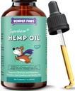 WONDER PAWS Aceite de cáñamo orgánico para perros – 9.000 mg de aceite de cáñamo con aceite de salmón de Alaska &amp; Omega 3 ácidos grasos - cáñamo para mascotas, salud conjunta, alivio de ansiedad, calma, piel &amp; inmuno – 60 ml gotas de aceite de cáñamo