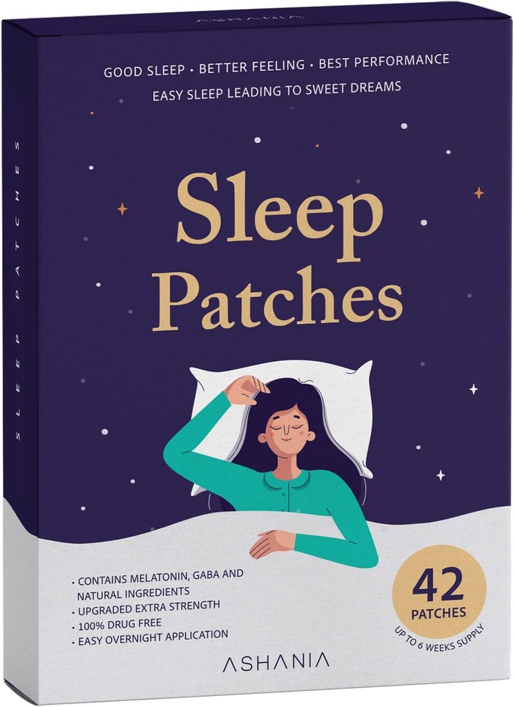 Patches de sueño, parches de sueño para adultos, juego de parches de sueño actualizado, fácil de aplicar y cómodo, ingredientes premium, para hombres y mujeres (42 cuenta (Pack of 1))