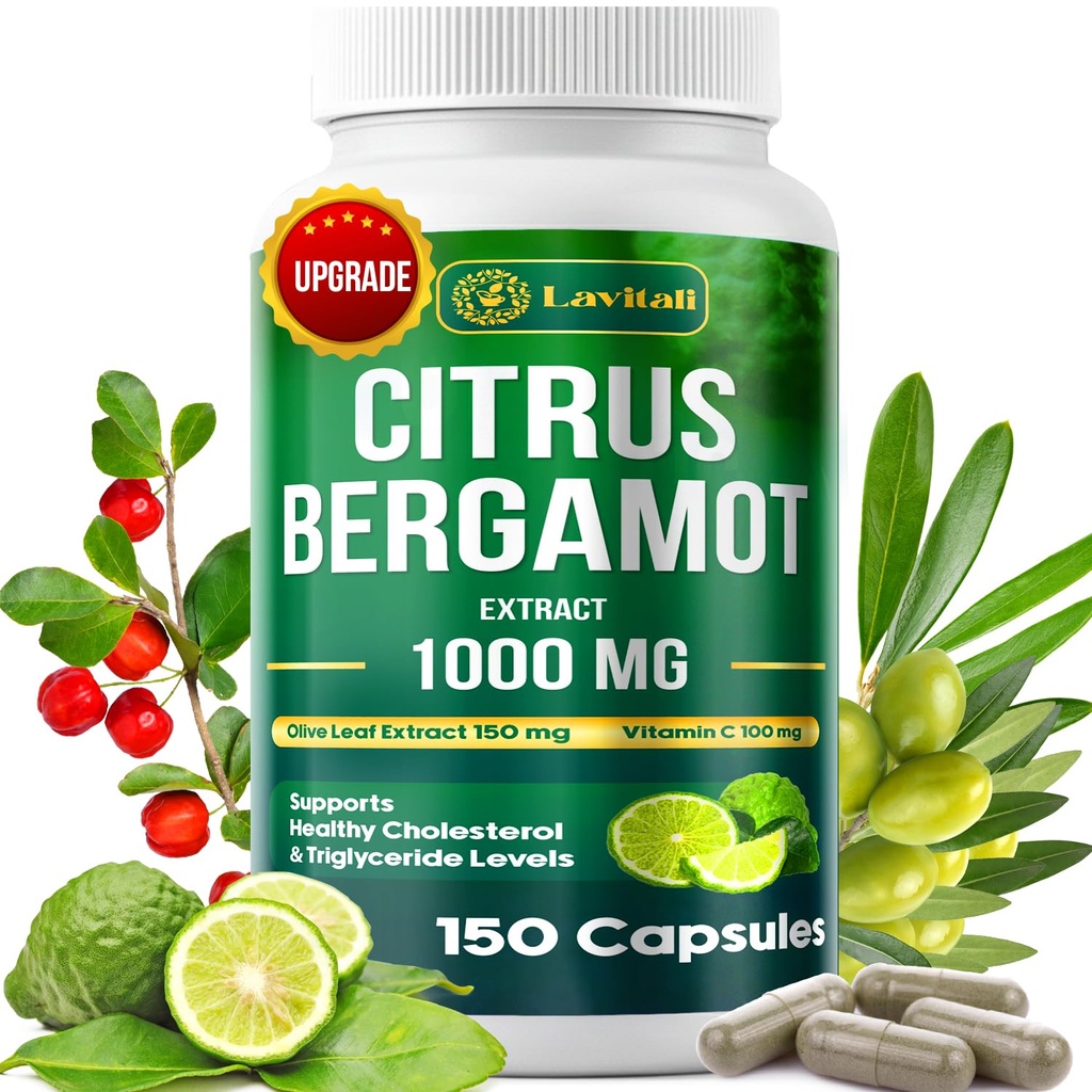 25x Citrus concentrados Bergamot Extract Capsules, 150 Veggie Capsules, Citrus Bergamot 1000mg Capsules, No Gluten-Free, All Natural, Vegetarian Capsules