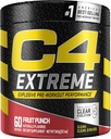 C4 Extreme Pre Workout Powder Fruit Punch ← Preworkout Energy Supplement for Men &amp; Women TEN 200mg Caffeine + Beta Alanine + Creatine TEN 60 Servings