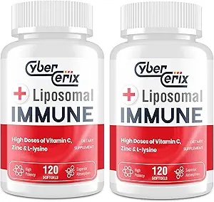 Suplemento de Apoyo Liposomal Immune para Adultos, Complejo con L-Lysine 1,500mg, Vitaminas, Minerales &amp; Extractos Herbales, Integral Daily Wellness Blend for Men &amp; Women - 240 Capsules
