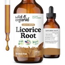 Wild &amp; Organic Licorice Root Tincture - Digestive, Lung & Skin Support - Licorice Root Extract Liquid Drops - Vegan, Sugar &amp; Alcohol-Free Supplement - 4 fl oz