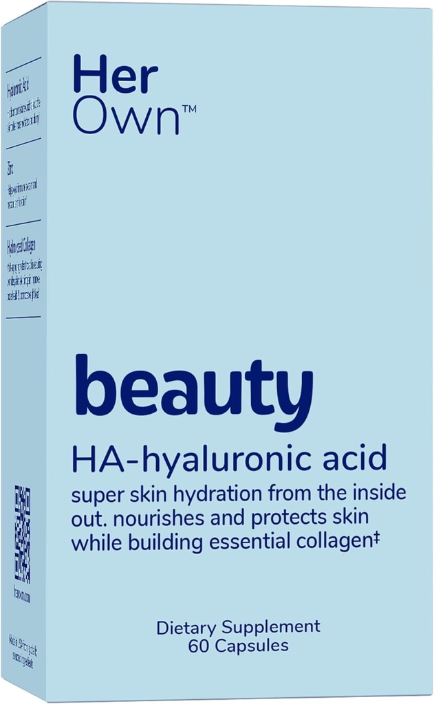 Su propia belleza Hialurónica Cápsulas de ácido, Hidratación de la piel, Nueces y Protege la piel, Collagen esencial, Ácido hialurónico, soporta la hermosa piel, con zinc, magnesio, vitamina C, 60 Conde
