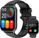 Relojes inteligentes RUIMEN para hombres mujeres (llamadas Amberes/Make, 2 bandas incluidas), 1.8" Smartwatch para teléfonos iOS/Android, Fitness Tracker Heart Rate/Sleep Monitor Digital Watch Waterproof Black