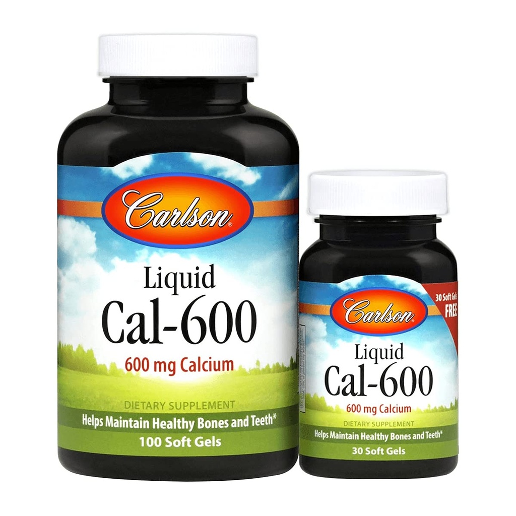 Carlson Liquid Cal-600 600 Milligrams 100+30 Sgels