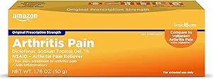 Cuidado básico Diclofenac Sodium Topical Gel, 1% (NSAID), para el alivio del dolor de artritis, 1,76 onza (Pack of 1) (Packaging puede variar)