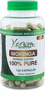 Pure Moringa Capsules - 800mg High Potency, 100% Natural, Suplemento de Energía, Immune Support " Antioxidant Boost, 120 cápsulas
