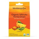 Wedderspoon Organic Manuka Honey Drops, Lemon & Bee Propolis, 20 Conde (Pack of 1) ← Genuine New Zealand Honey ← Perfect Remedy For Dry Throats