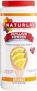 Psillium libre de azúcar Powder de fibra de cáscara, Orange Flavored 19 oz