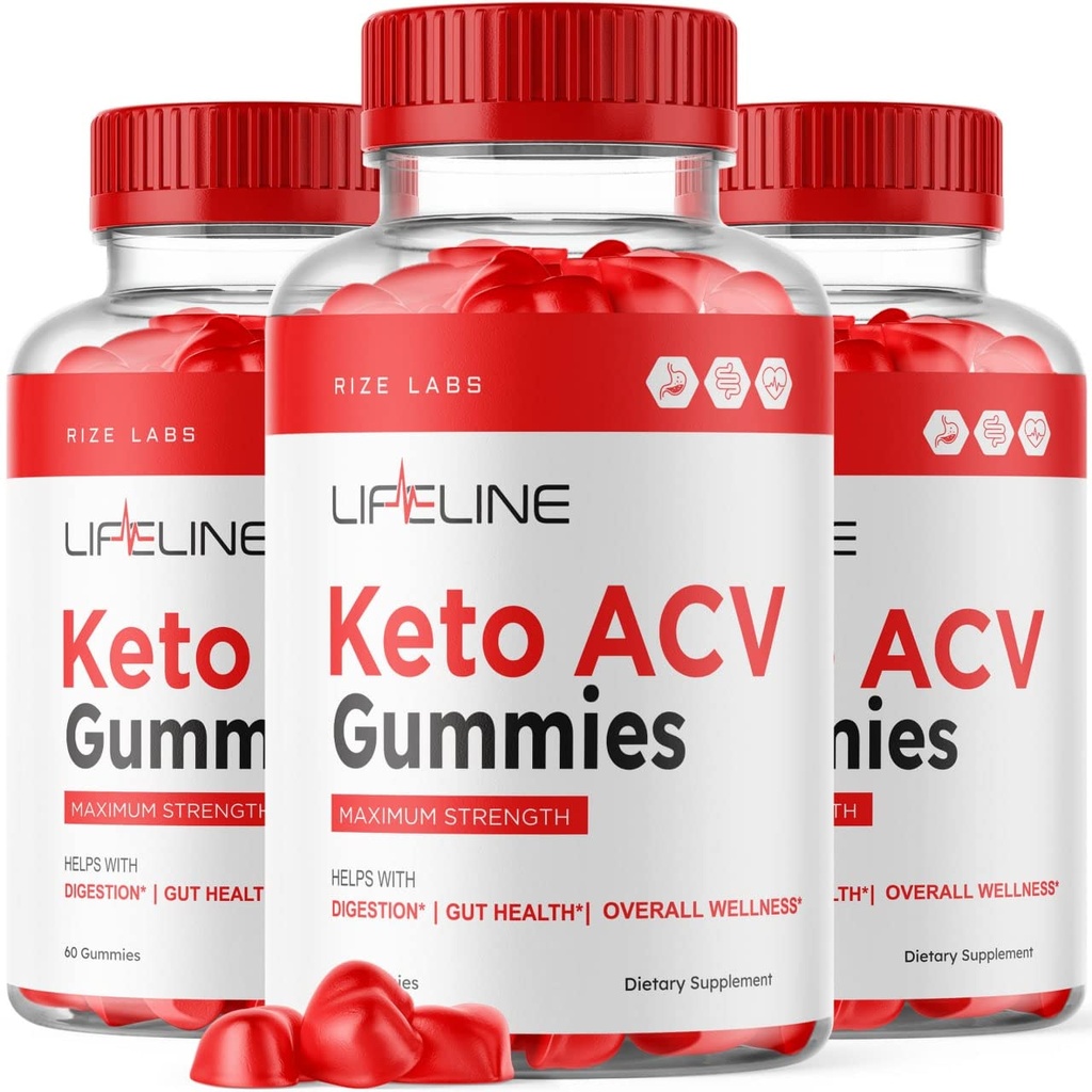 Lifeline Keto + ACV Gummies Apple Cider Vinegar Gummies (180 Gummies) (Pack of 3)